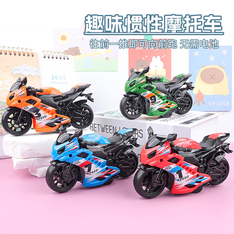 Children's boy inertia motorcycle toy car model ornaments fall-resistant stall toys kindergarten baby gifts wholesale - image 1