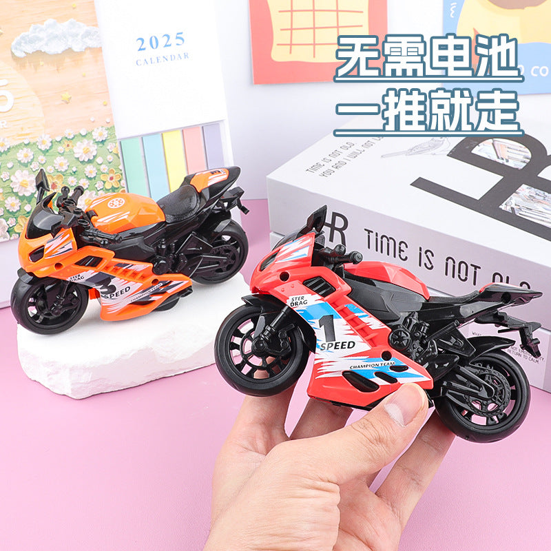 Children's boy inertia motorcycle toy car model ornaments fall-resistant stall toys kindergarten baby gifts wholesale - image 2