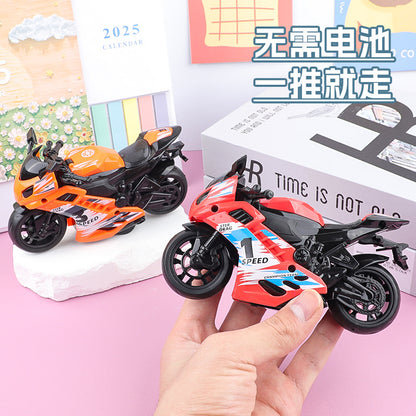 Children's boy inertia motorcycle toy car model ornaments fall-resistant stall toys kindergarten baby gifts wholesale - image 2