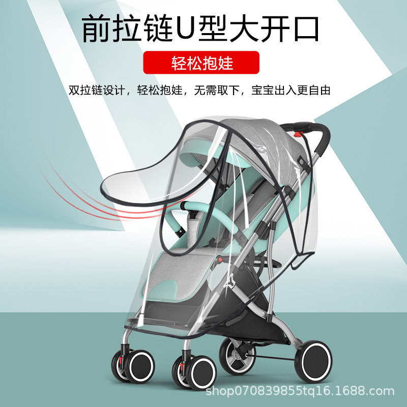 Universal baby carriage rain cover children's car windshield baby stroller umbrella car rain cover stroller protective cover raincoat - image 1