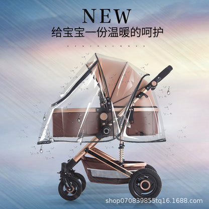 Universal baby carriage rain cover children's car windshield baby stroller umbrella car rain cover stroller protective cover raincoat - image 2