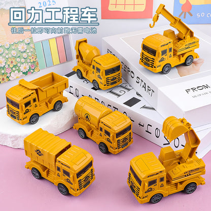 Children's inertial pullback engineering truck excavator boy pullback toy car car stall toy supply wholesale - image 1
