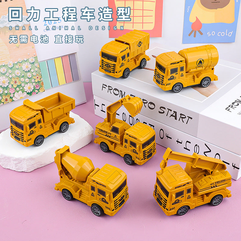 Children's inertial pullback engineering truck excavator boy pullback toy car car stall toy supply wholesale - image 3