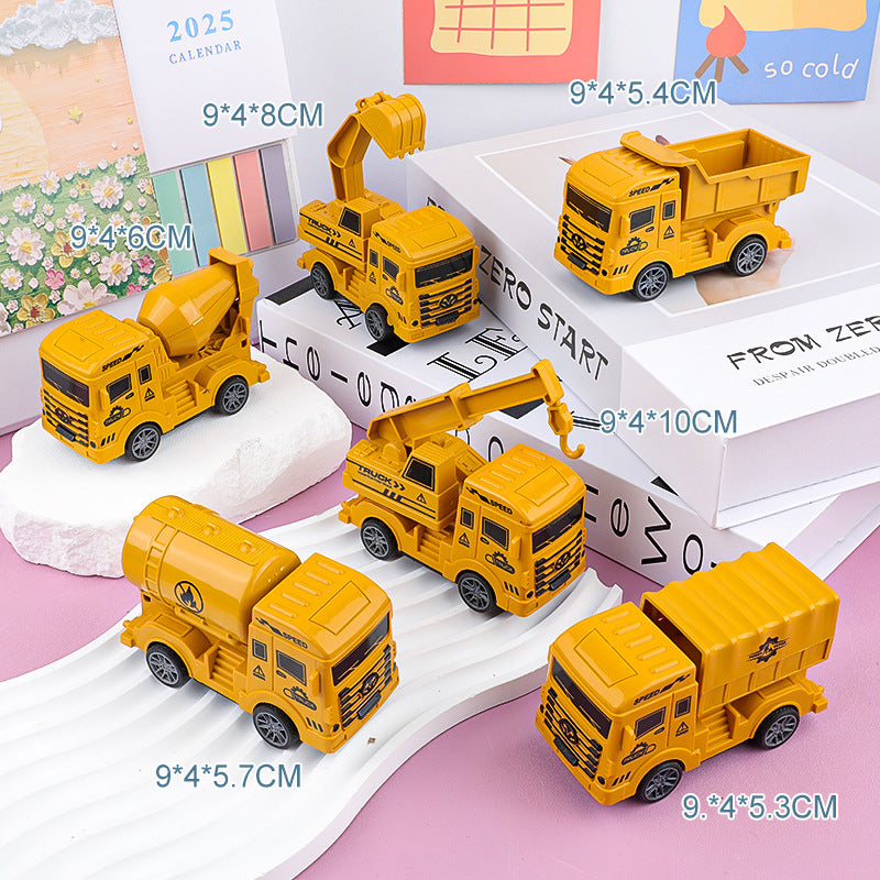 Children's inertial pullback engineering truck excavator boy pullback toy car car stall toy supply wholesale - image 4