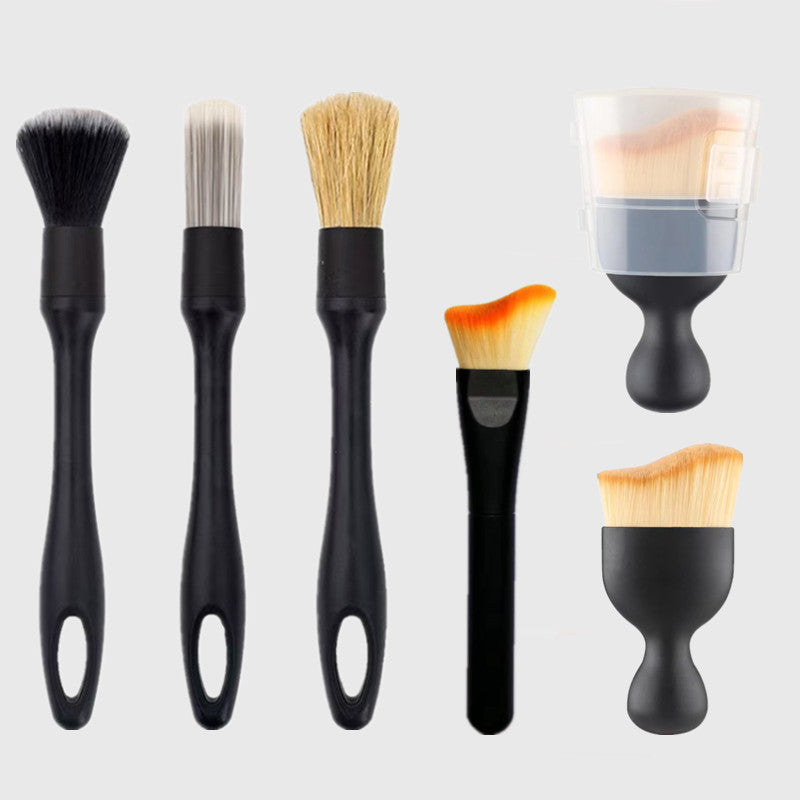 Cross-Border Car Detailing Brush Set Soft Bristle Interior Cleaning Brush with Replaceable Brush Heads Car Wash Tool Brush Set - image 1
