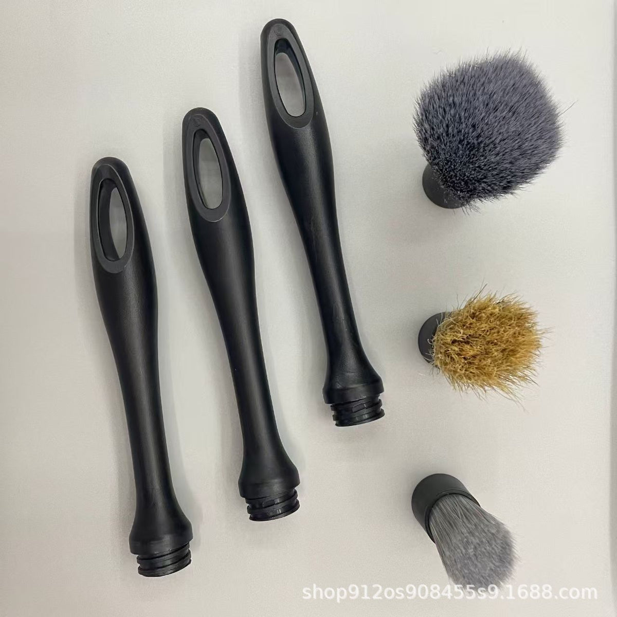 Cross-Border Car Detailing Brush Set Soft Bristle Interior Cleaning Brush with Replaceable Brush Heads Car Wash Tool Brush Set - image 3