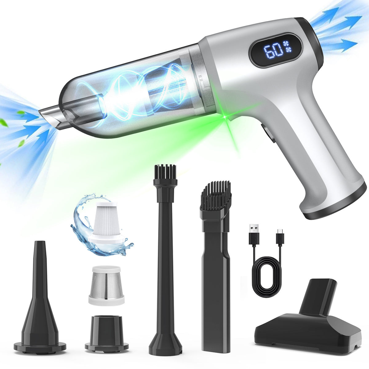 New Car Vacuum Cleaner Handheld High Suction Car Brushless Vacuum Cleaner Suction and Blowing Home and Car Dual-Purpose Small Dust Blower - image 5