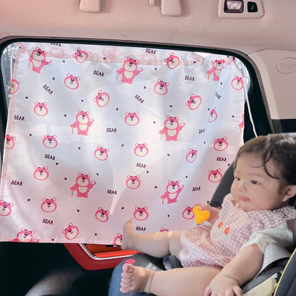 Children's Car Curtains Car Privacy Sunshade Sun Protection Cartoon Blackout Curtain Car Retractable Curtain Suction Cup Type - image 4