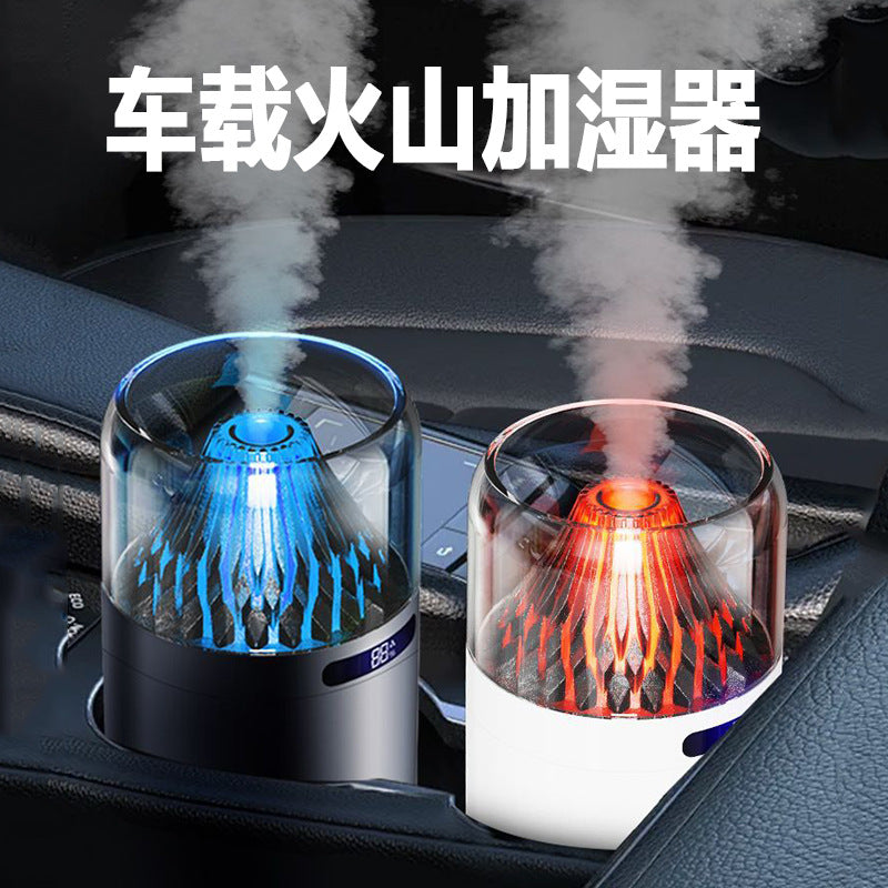 New car colorful volcano humidifier office home small water aromatherapy machine usb charging digital display humidification - image 1
