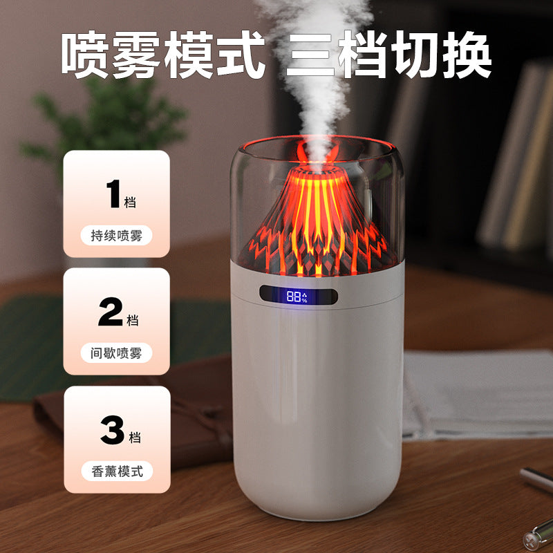 New car colorful volcano humidifier office home small water aromatherapy machine usb charging digital display humidification - image 2