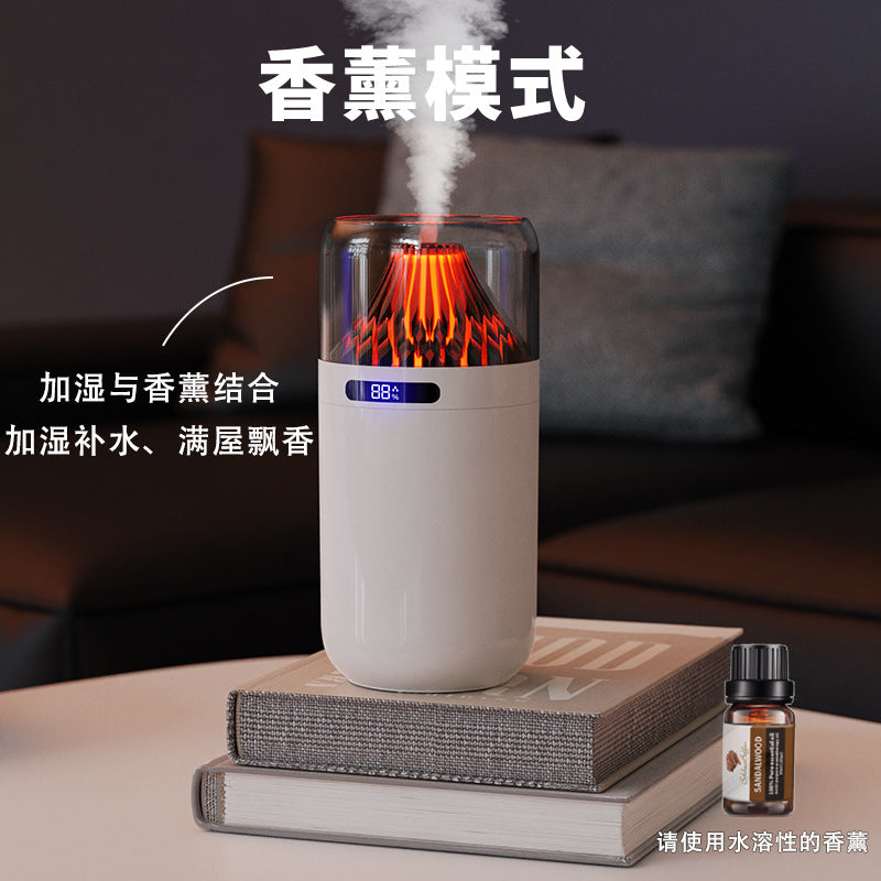 New car colorful volcano humidifier office home small water aromatherapy machine usb charging digital display humidification - image 3