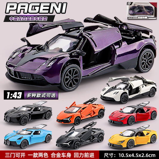 Cross-Border 1:43 Alloy Sports Car Model Boy Three-Door Pull-Back Simulation Toy Car Model Ornaments Gift Wholesale - image 1