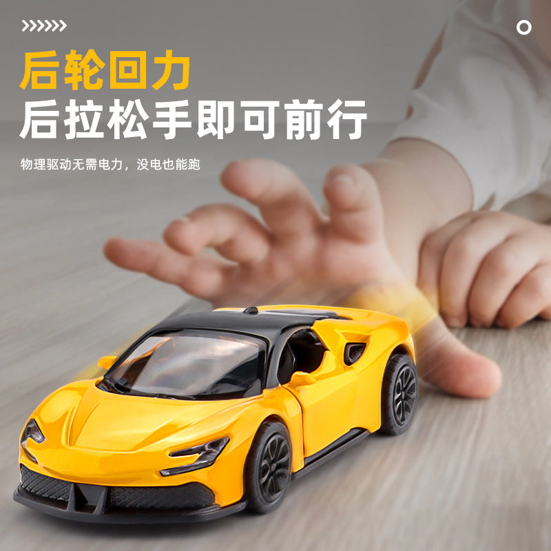 Cross-Border 1:43 Alloy Sports Car Model Boy Three-Door Pull-Back Simulation Toy Car Model Ornaments Gift Wholesale - image 4