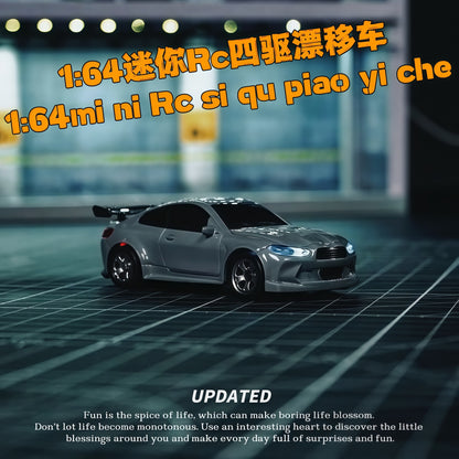 Rc Mini Desktop Remote Control Car 1:64 Pocket Car Four-Wheel Drive Racing Model Driftable Variable Speed Boy Toy - image 1
