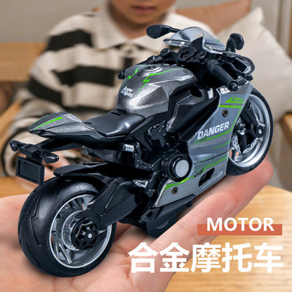Simulated Iron Horse Motorcycle Toy Boy Birthday Gift Sound and Light Cool Motorcycle Inertial Alloy Car Model Wholesale - image 1