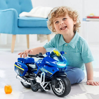 Simulated Iron Horse Motorcycle Toy Boy Birthday Gift Sound and Light Cool Motorcycle Inertial Alloy Car Model Wholesale - image 2