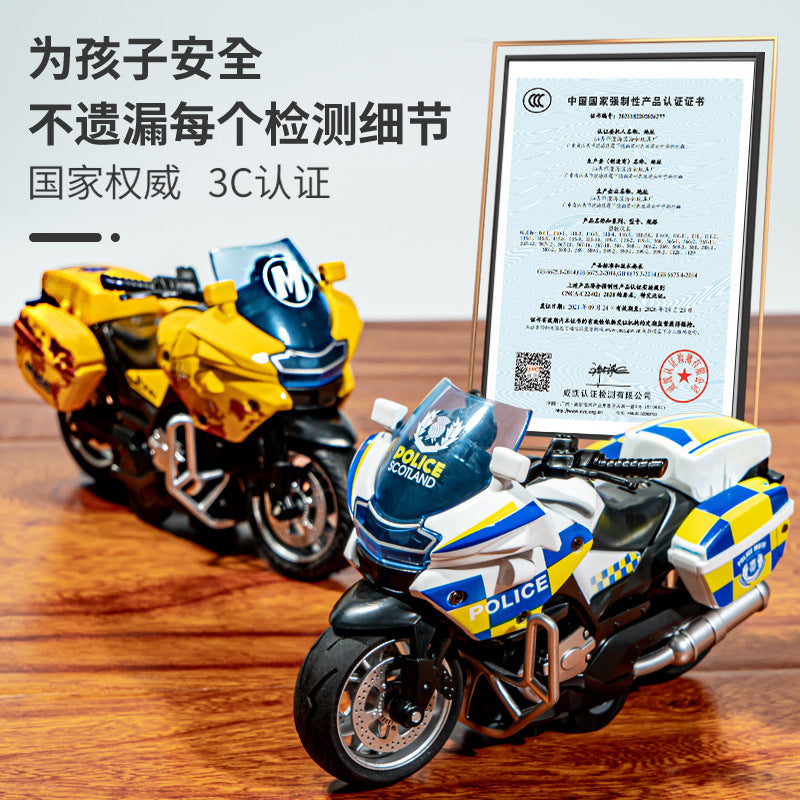 Simulated Iron Horse Motorcycle Toy Boy Birthday Gift Sound and Light Cool Motorcycle Inertial Alloy Car Model Wholesale - image 4