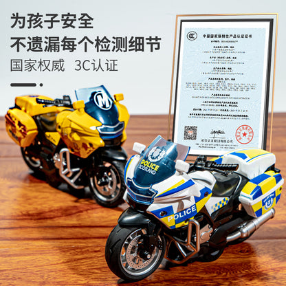 Simulated Iron Horse Motorcycle Toy Boy Birthday Gift Sound and Light Cool Motorcycle Inertial Alloy Car Model Wholesale - image 4