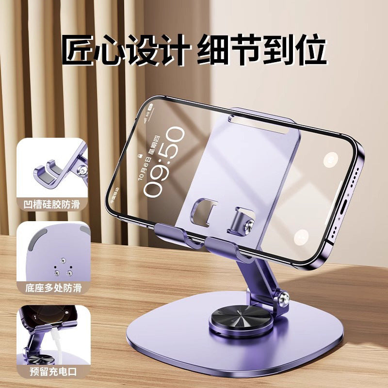 Mobile Phone Holder All-Metal Rotating 360-Degree Foldableable Desktop Tablet Holder Motorcycle Navigation Car Holder - image 4