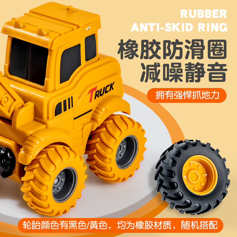 Children's Press-And-Go Inertia-Powered Engineering Excavator Toy Car Plastic Bulldozer Kids' Toy Gift Wholesale - image 3