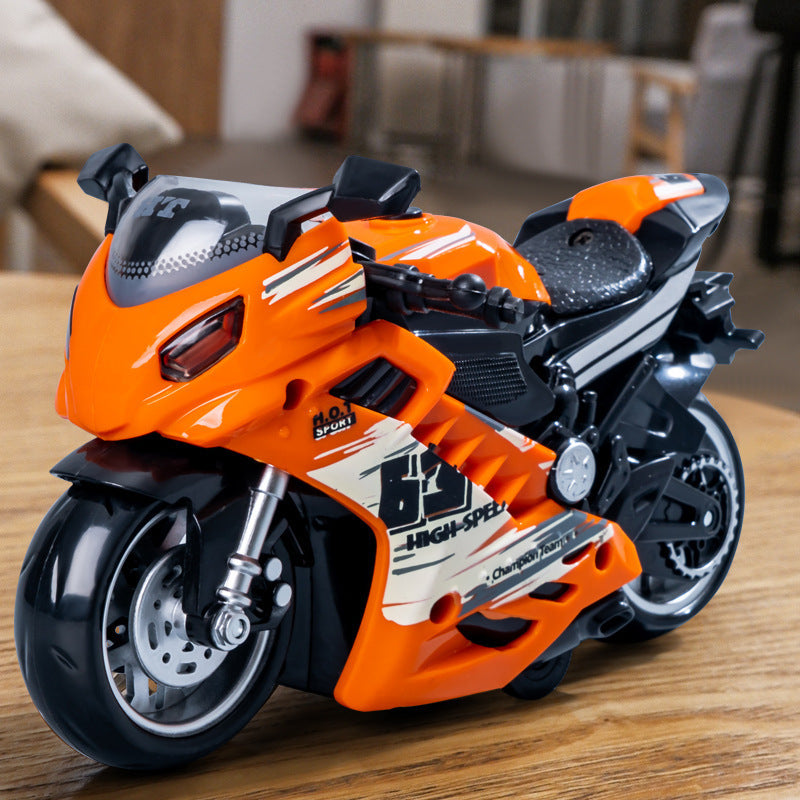 Simulated New Model Sound and Light Music Motorcycle Sports Car Model Children's Inertial Toy Car Boy Gift Wholesale - image 1