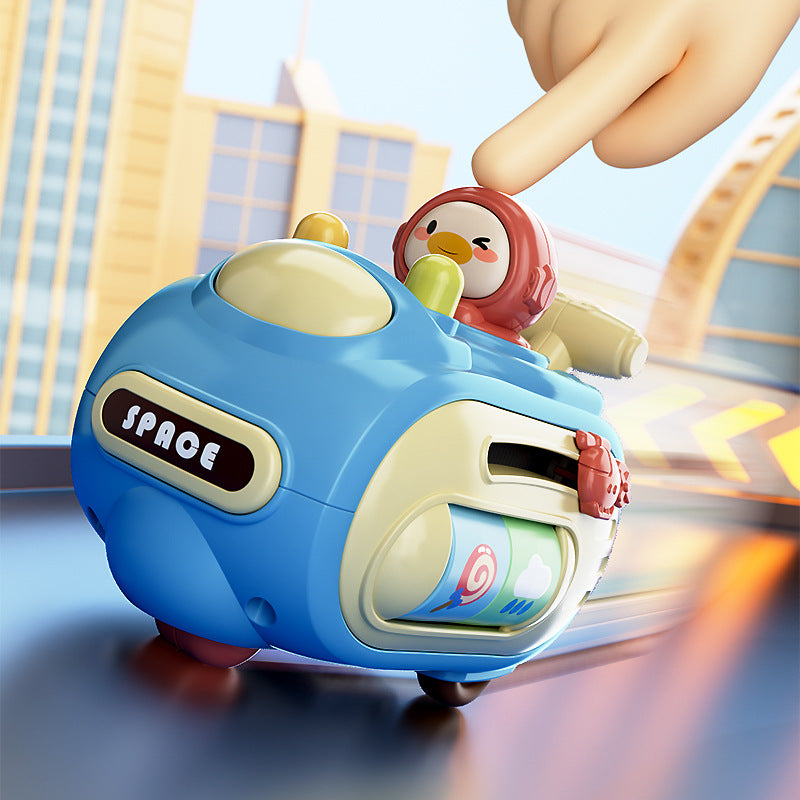 New Super Cute Press-And-Squeak Motorcycle Toy with Multiple Play Styles, Crash-Resistant Cartoon Inertia Car, Children's Collision Toy Car - image 2
