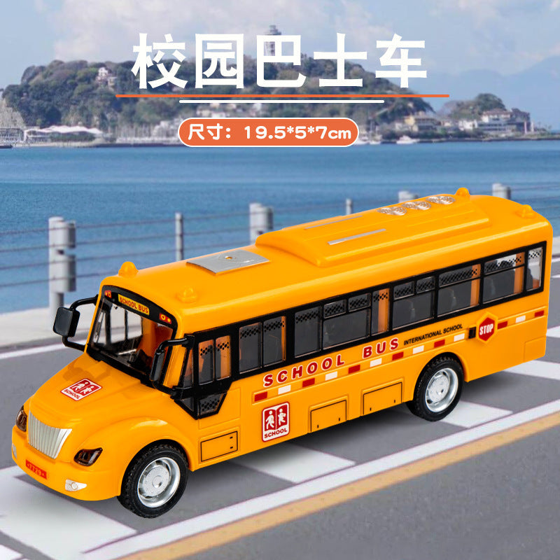 Children's School Bus Toy with Sound and Light, Special Police Bus Model, Inertia Toy Car, City Bus Children's Toy - image 1
