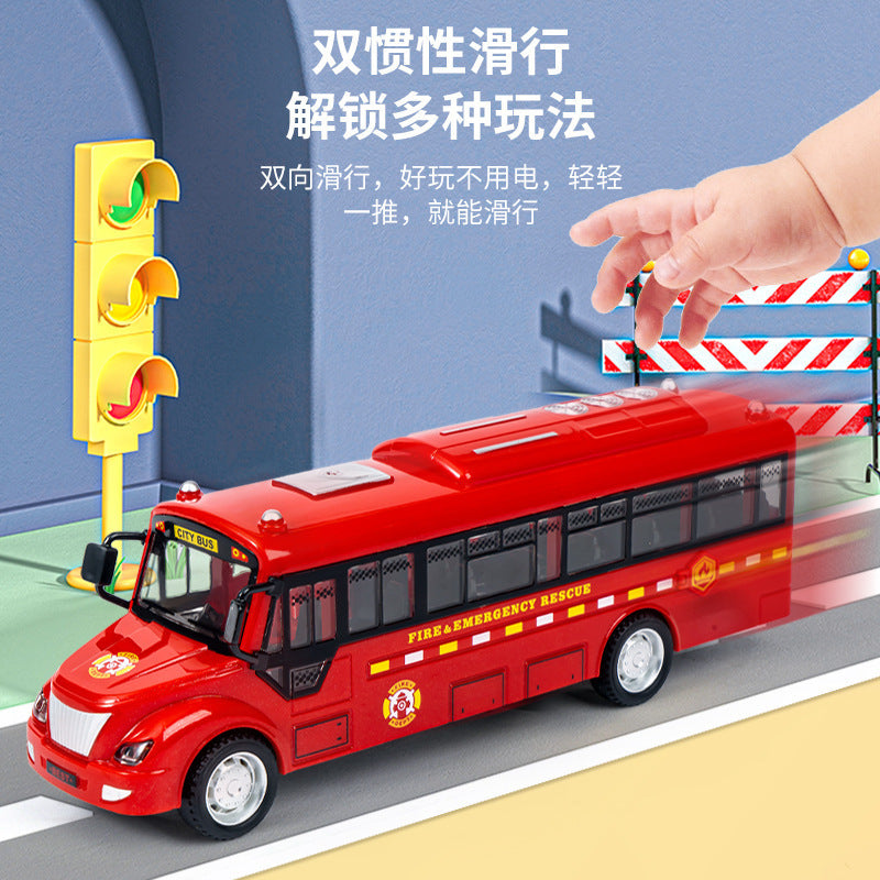 Children's School Bus Toy with Sound and Light, Special Police Bus Model, Inertia Toy Car, City Bus Children's Toy - image 2