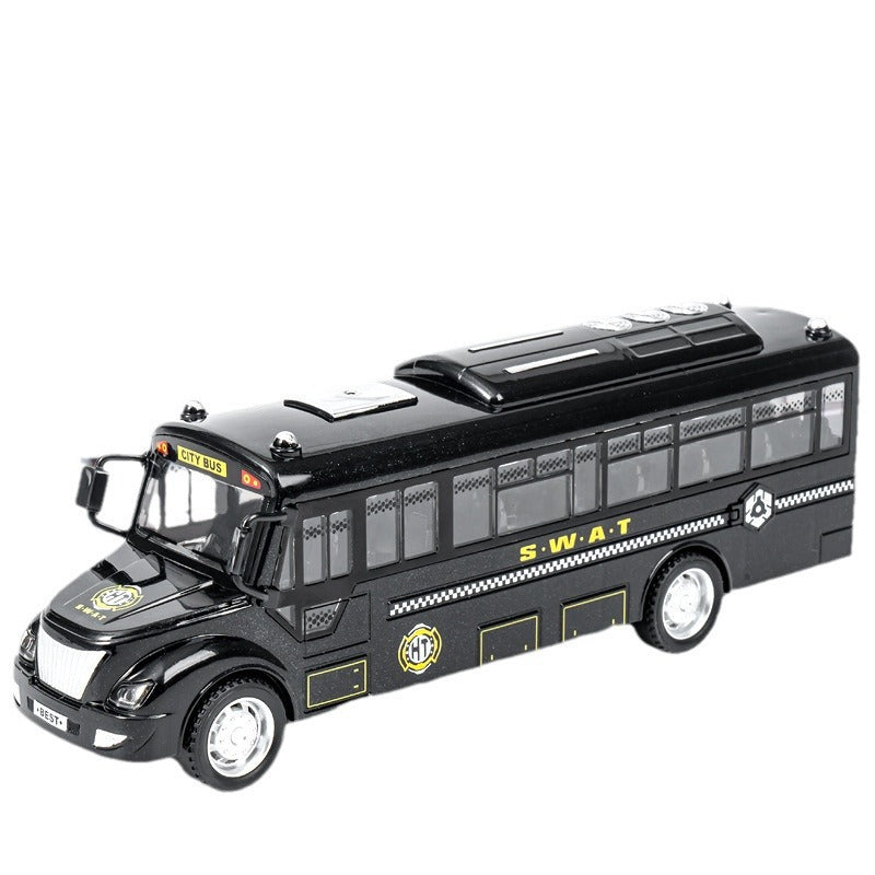 Children's School Bus Toy with Sound and Light, Special Police Bus Model, Inertia Toy Car, City Bus Children's Toy - image 5