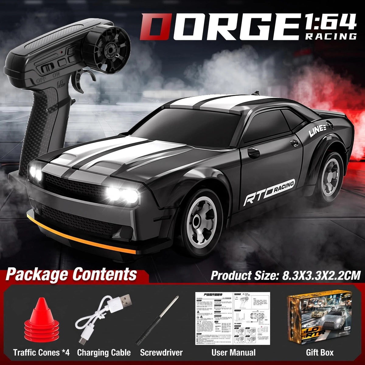Cross-Border Mini Rc Remote Control Car 1:64 Full Scale Four-Wheel Drive Drift Car Desktop Car Model Toy English Version - image 2