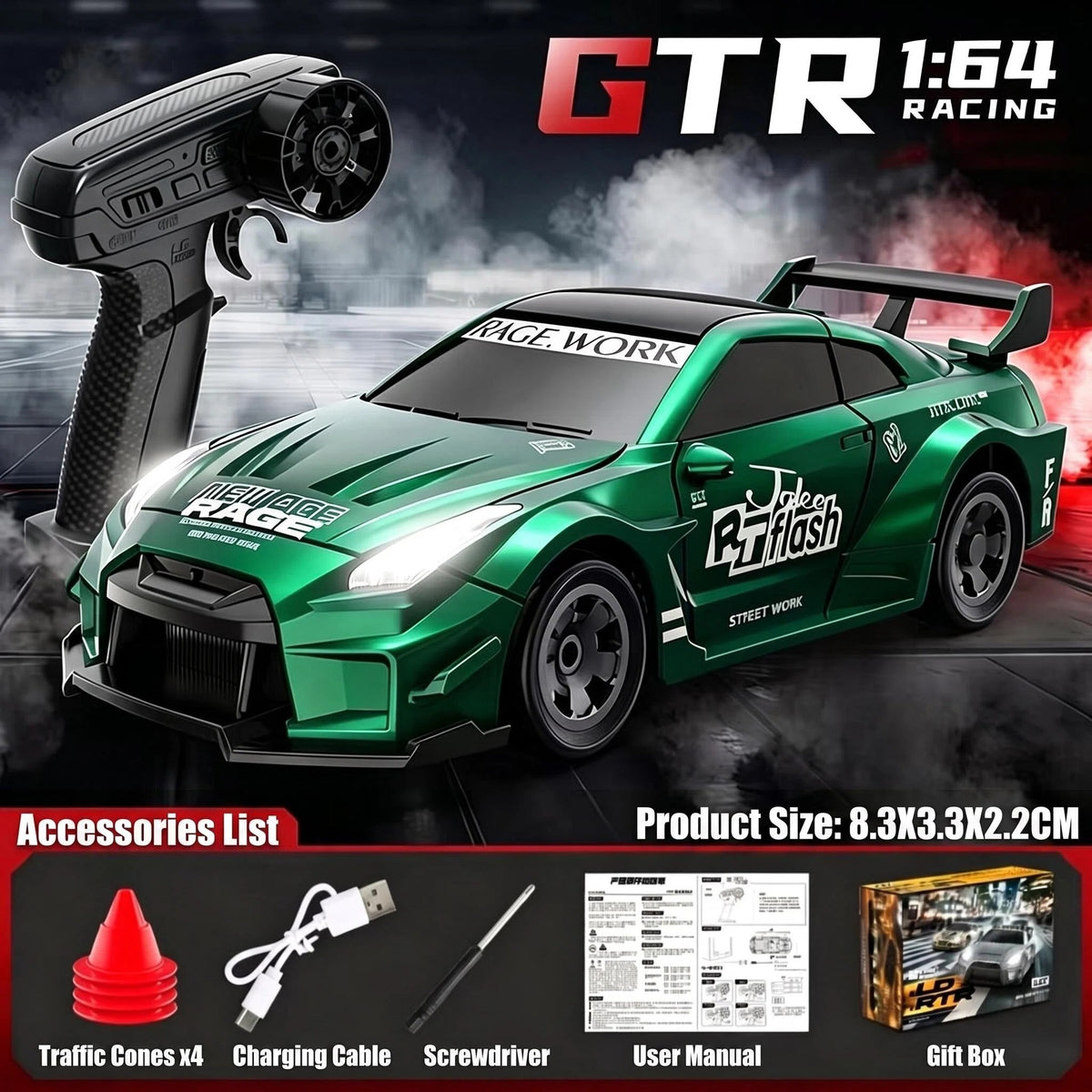 Cross-Border Mini Rc Remote Control Car 1:64 Full Scale Four-Wheel Drive Drift Car Desktop Car Model Toy English Version - image 3