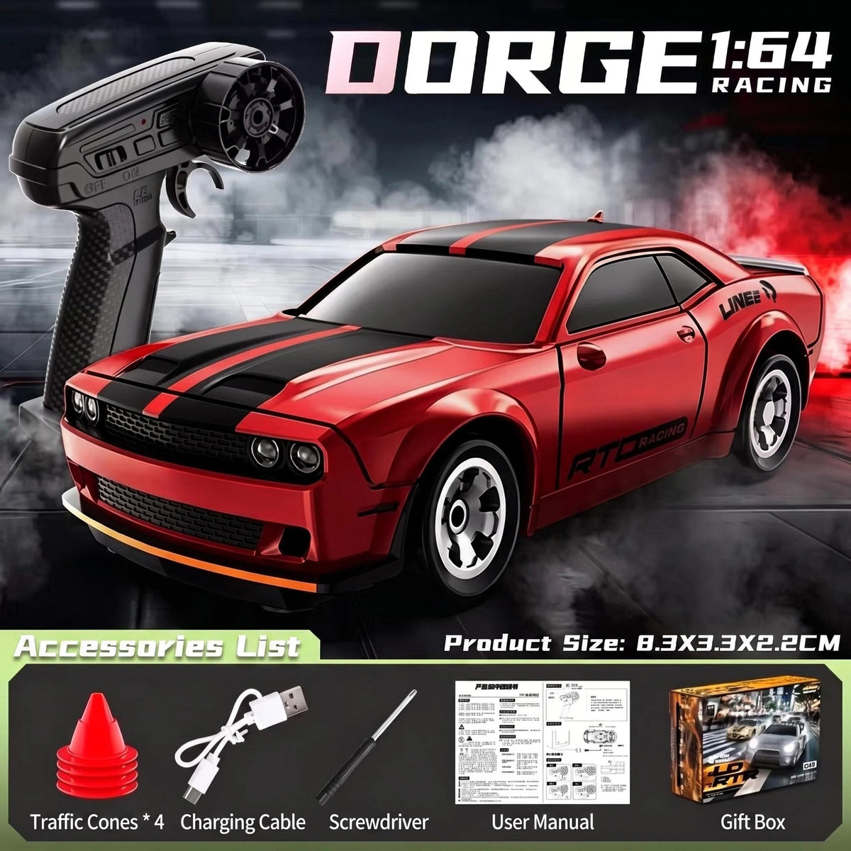 Cross-Border Mini Rc Remote Control Car 1:64 Full Scale Four-Wheel Drive Drift Car Desktop Car Model Toy English Version - image 4