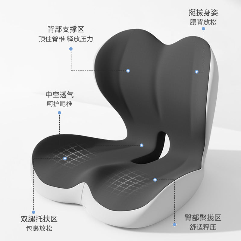 Waist-Protecting Integrated Seat Cushion for Car, Adult Seat Cushion, Office Student Lumbar Support Back Cushion, Integrated Posture Correction Memory Foam Cushion - image 2