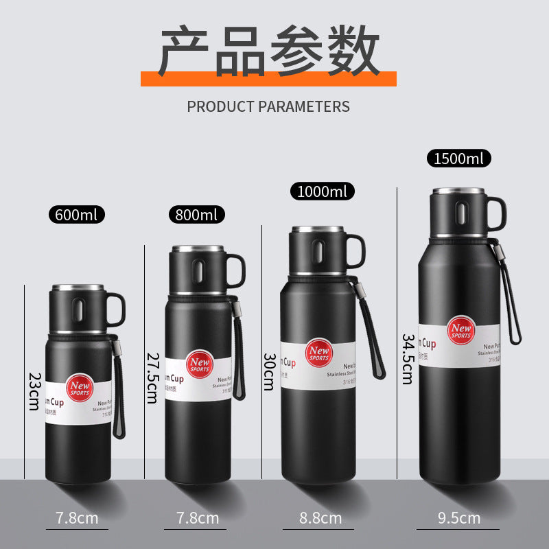 316 Stainless Steel Thermos Cup Tea Water Separation Large Capacity Outdoor Thermos Water Kettle Portable Travel Tea Cup Car - image 3