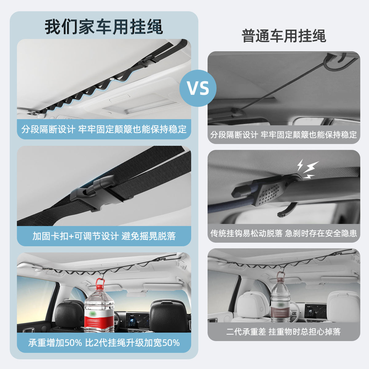 Car Clothesline Multifunctional Hanging Clothes Rack for Rear Seat Storage and Fixing Hook Clothes Rack - image 2