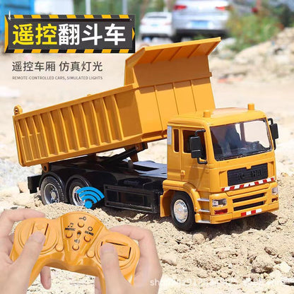 Wireless Remote Control Alloy Dump Truck, Cross-Border Children's Electric Construction Vehicle Toy - image 1
