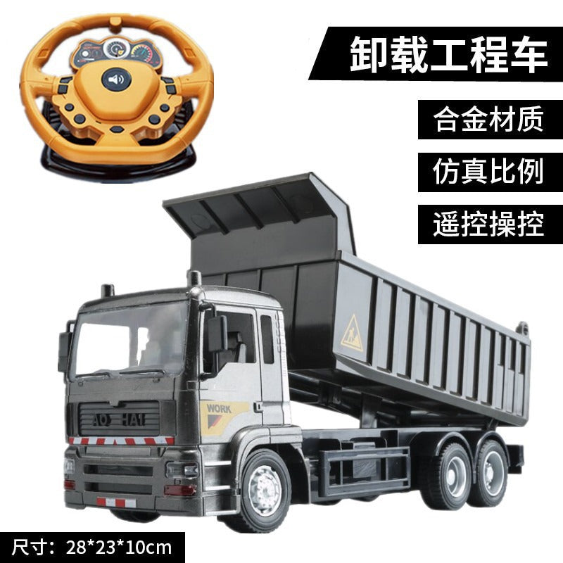 Wireless Remote Control Alloy Dump Truck, Cross-Border Children's Electric Construction Vehicle Toy - image 3