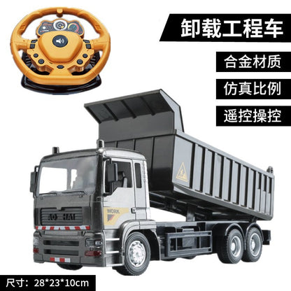 Wireless Remote Control Alloy Dump Truck, Cross-Border Children's Electric Construction Vehicle Toy - image 3
