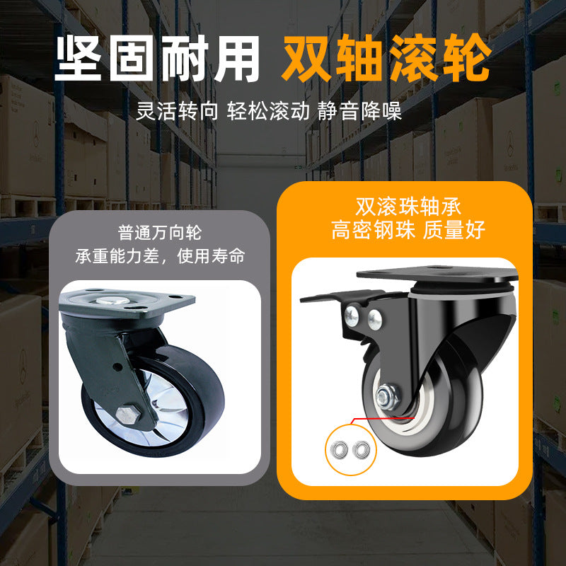 New Silent Heavy-Duty Swivel Caster with Brake 1.5inch 2inch Small Pulley Steering Wheel Load-Bearing Directional Wheel - image 4