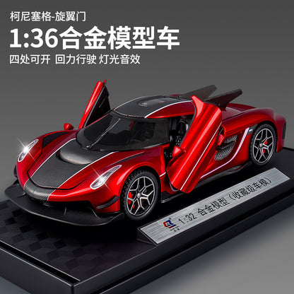 Alloy Toy Car with Opening Doors, Sound and Light, Realistic Sports Car and Pickup Truck Model, High-End 1:32 Scale Car Model - image 2
