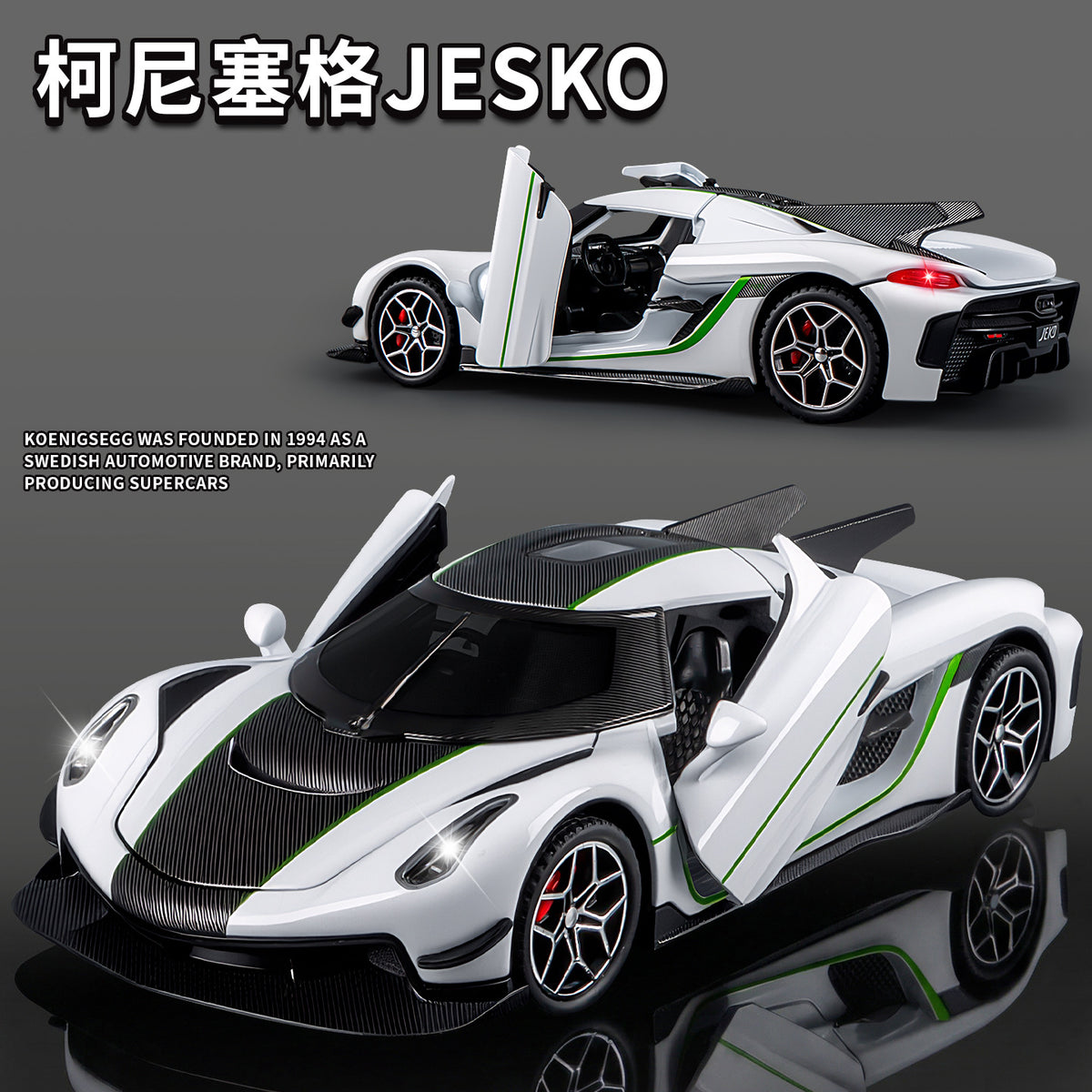 Alloy Toy Car with Opening Doors, Sound and Light, Realistic Sports Car and Pickup Truck Model, High-End 1:32 Scale Car Model - image 3