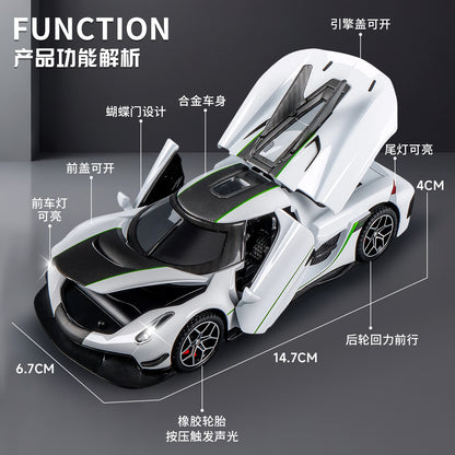 Alloy Toy Car with Opening Doors, Sound and Light, Realistic Sports Car and Pickup Truck Model, High-End 1:32 Scale Car Model - image 4