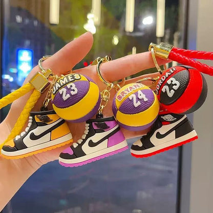 Silicone Aj Basketball Shoe Keychain Stereo Shoe Mold Nba Basketball Car Key Chain Backpack Pendant Exquisite Gift - image 1