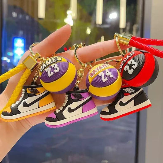 Silicone Aj Basketball Shoe Keychain Stereo Shoe Mold Nba Basketball Car Key Chain Backpack Pendant Exquisite Gift - image 1