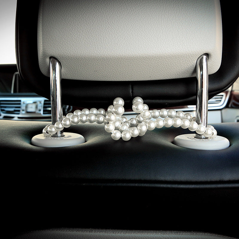 Amazon Cross-Border New Boutique Pearl Car Hook Stainless Steel Car Multi-Function Seat Back Hook for Women - image 4