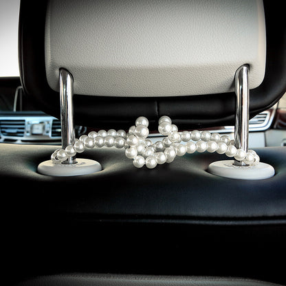 Amazon Cross-Border New Boutique Pearl Car Hook Stainless Steel Car Multi-Function Seat Back Hook for Women - image 4
