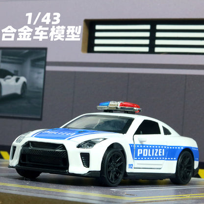 Bagged 1:43 Police Car Alloy Car Model Kidsren's Metal Car Toy Can Open the Door and Pull Back the Ornaments - image 4