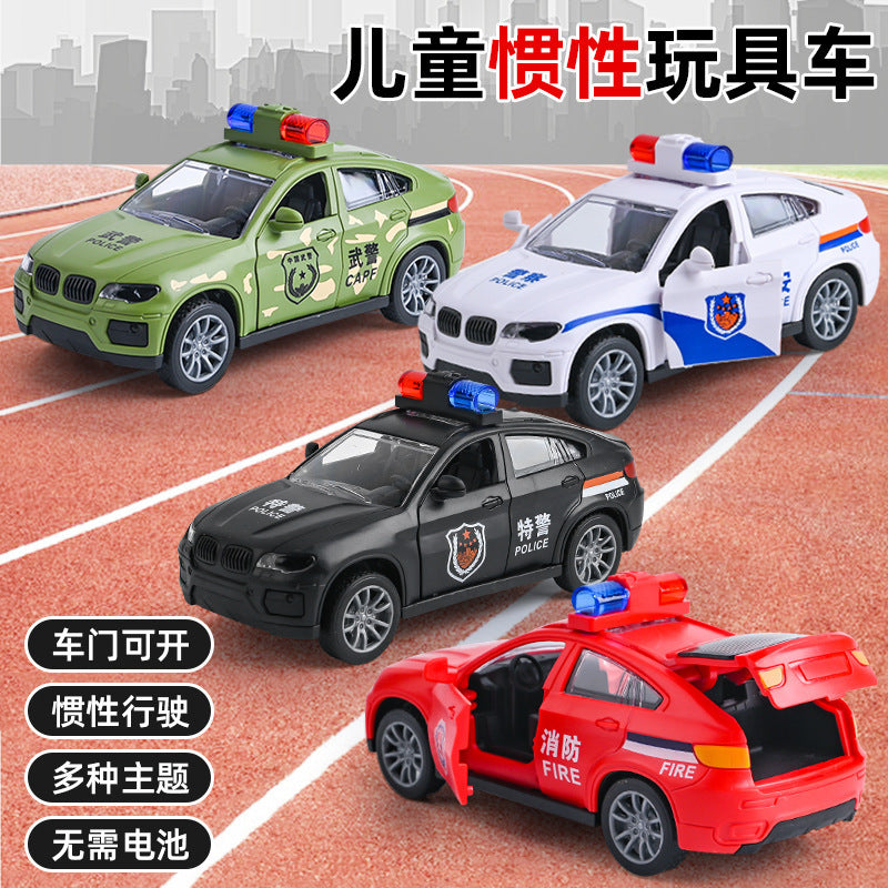 Wholesale Children's Inertia Simulation Police Car Toys, Fall-Resistant Car Fire Toy Car Model, Street Stall Night Market Gifts - image 1