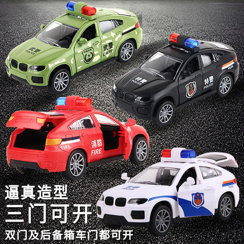 Wholesale Children's Inertia Simulation Police Car Toys, Fall-Resistant Car Fire Toy Car Model, Street Stall Night Market Gifts - image 2