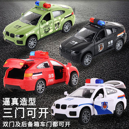 Wholesale Children's Inertia Simulation Police Car Toys, Fall-Resistant Car Fire Toy Car Model, Street Stall Night Market Gifts - image 2